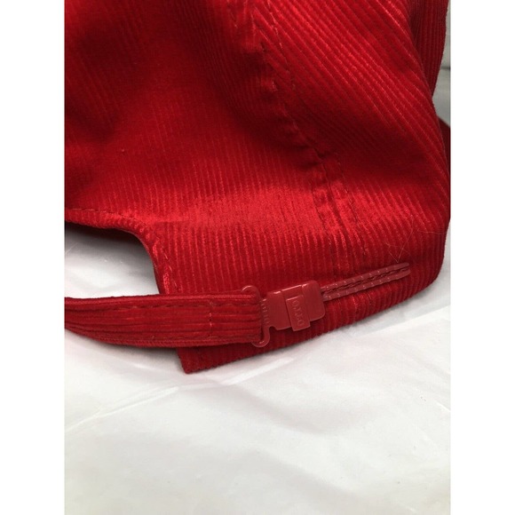 Vintage Corduroy Red Zip Back Hat Woody Woodpecker Embroidered Otto Cap - Picture 4 of 13